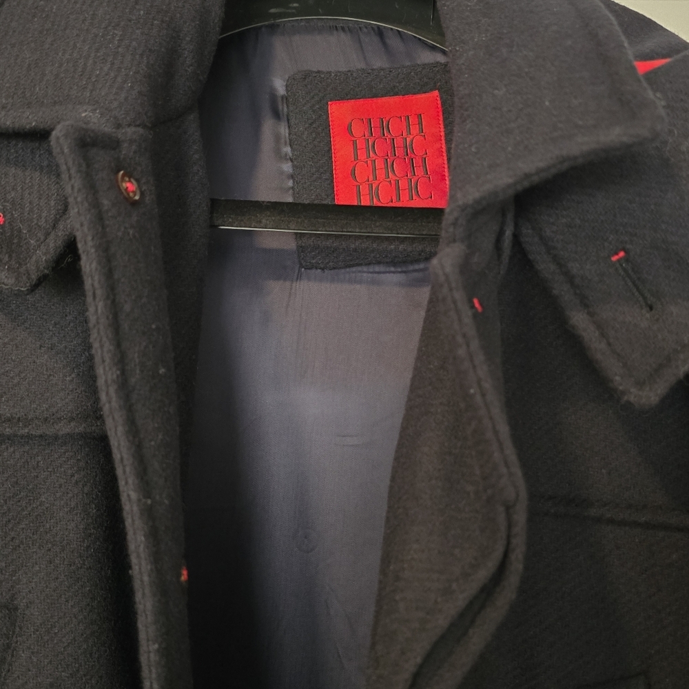 Chic Black Wool Men's Coat